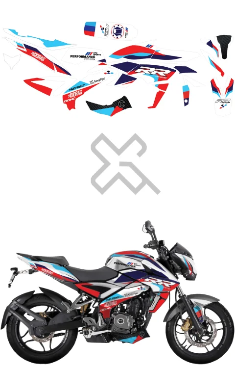 RR Edition Full Body Sticker Compatible with Pulsar NS 125/160/200 | Made In Premium Gloss Vinyl With FPF(Fade Protection Film), Water Proof, Precut Sticker, Pack Of 1 Compatible with Both Side